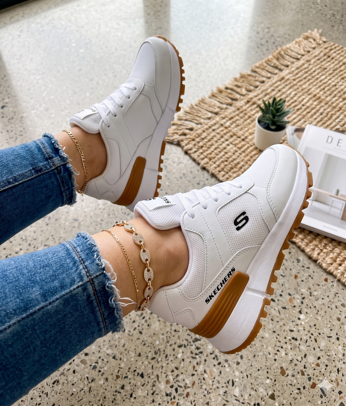 Skechers Blanco Dama - ¡LIQUIDACIÓN TOTAL!