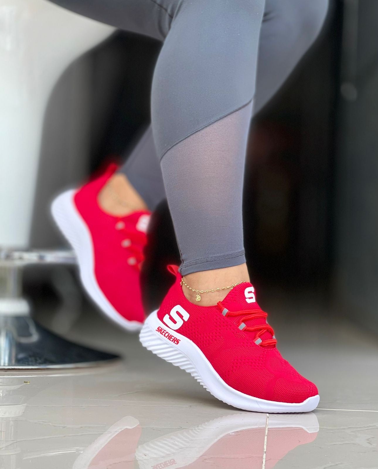 Tenis Skechers Clásico Dama - ¡LIQUIDACIÓN TOTAL! 35 / Rojo Moda