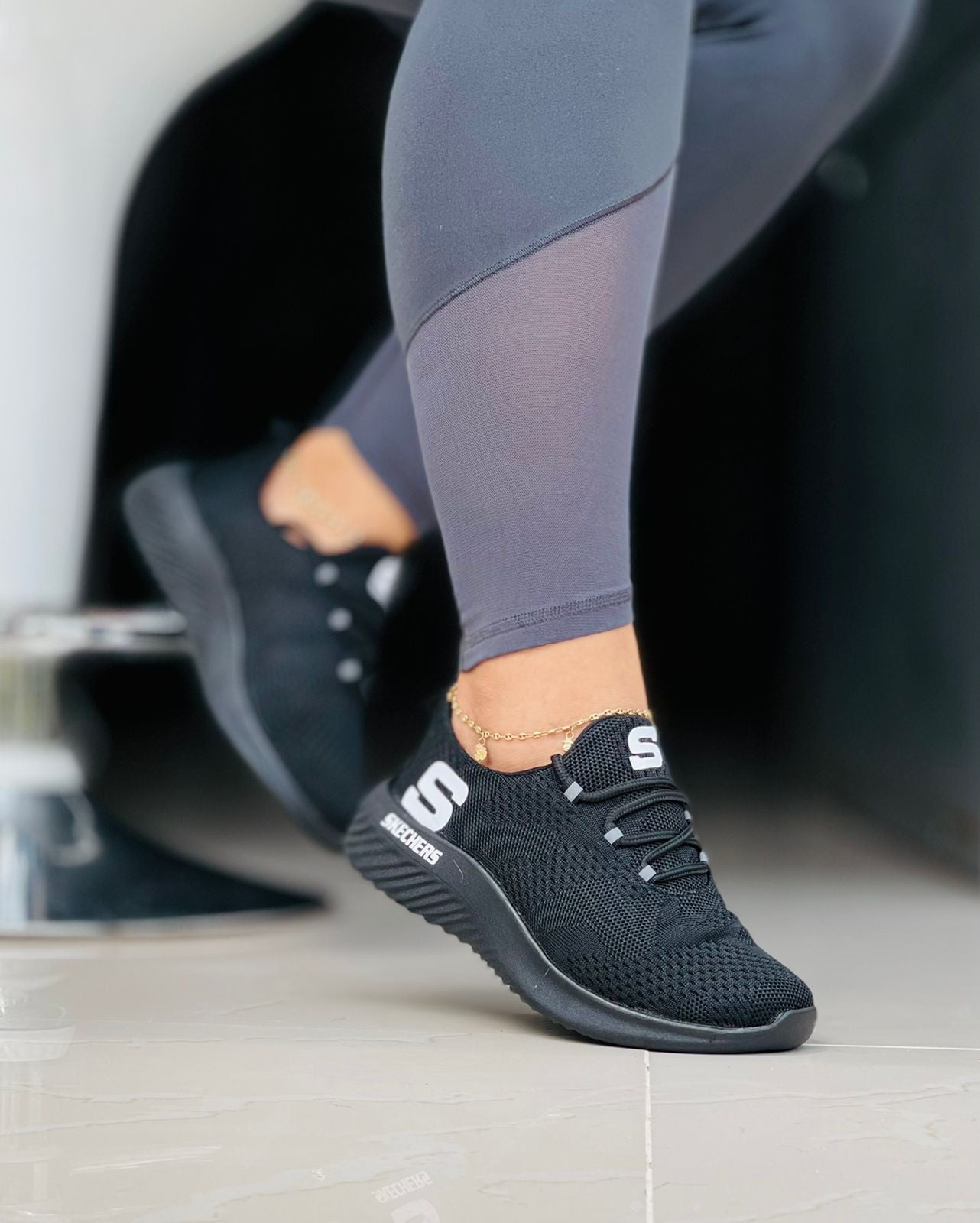 Tenis Skechers Clásico Dama - ¡LIQUIDACIÓN TOTAL! 35 / Todo Negro Moda