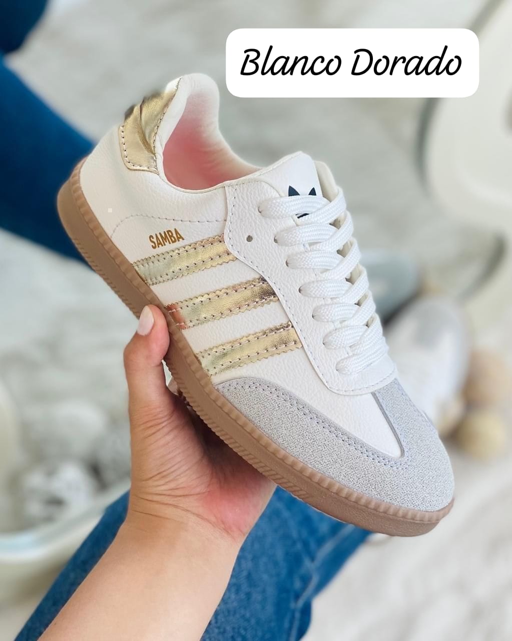 AD Samba Dama - ¡LIQUIDACIÓN TOTAL! Blanco Dorado / 35 Tênis